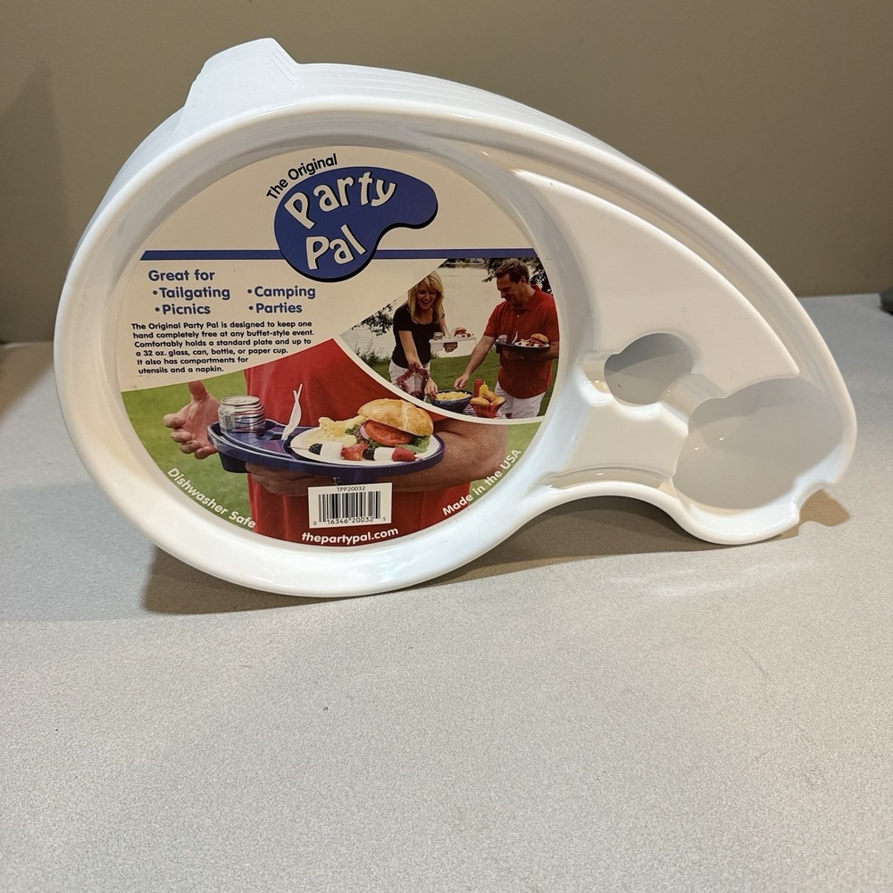 ORIGINAL PARTY PAL PLATE - Picnic Parties holds food beverage silverware 4 Pack